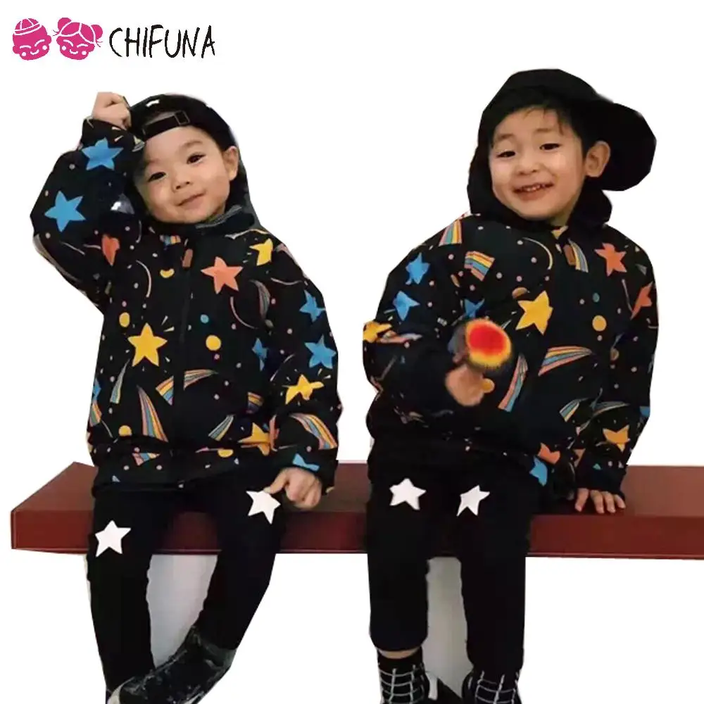 Chifuna новая зимняя осенняя куртка для девочек со звездами и космическим рисунком