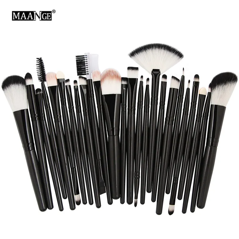 MAANGE Pro 22/25 шт. набор кистей для макияжа кисточки для смешивания и контура глаз тени ресниц Вентилятор Уход за кожей лица губ Румяна Косметика Макияж Кисти Набор - Handle Color: 25PCS