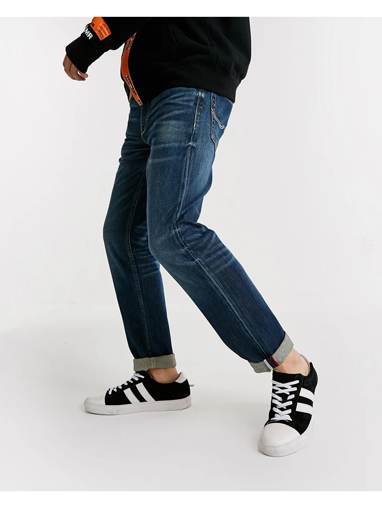 JackJones, мужские облегающие Стрейчевые укороченные джинсы, джинсовые брюки длиной до щиколотки, мужская одежда 218332603
