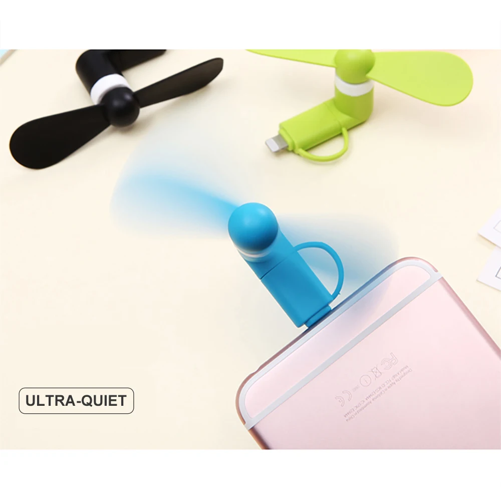 10pcs. много нового 2 в 1 Мини Портативный 8pin/Micro USB Вентиляторы для iPhone 7 Plus 6 s Разъем