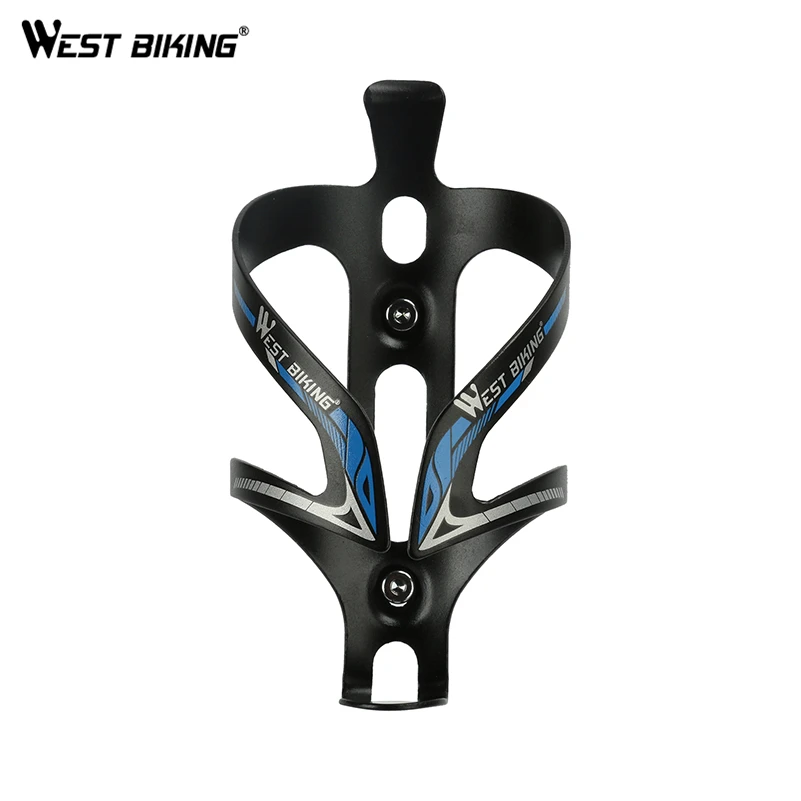 WEST BIKING держатель для бутылки с водой из алюминиевого сплава для велосипеда, велосипедная стойка для напитков, клетка для горного велосипеда, дорожный велосипедный держатель для бутылки, Сверхлегкий кронштейн - Цвет: Black Blue