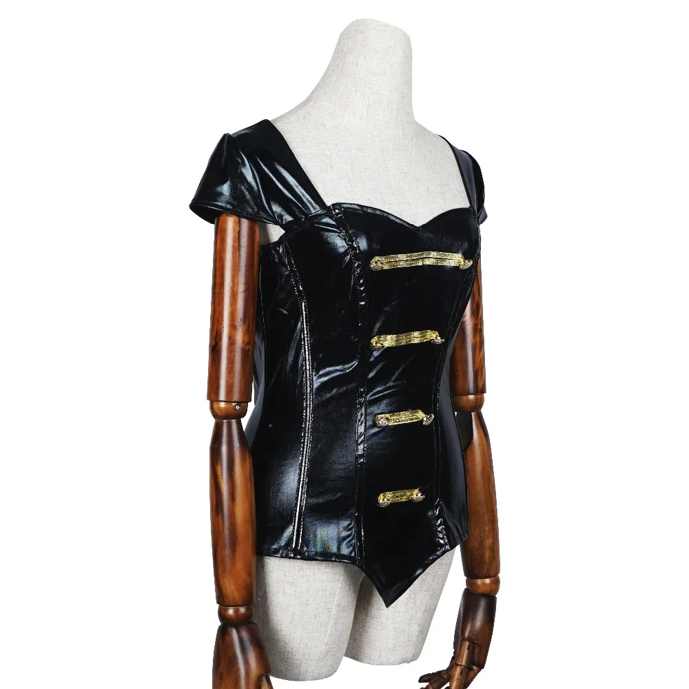Винтажные черные кожаные корсеты для женщин пикантный средневековый корсет