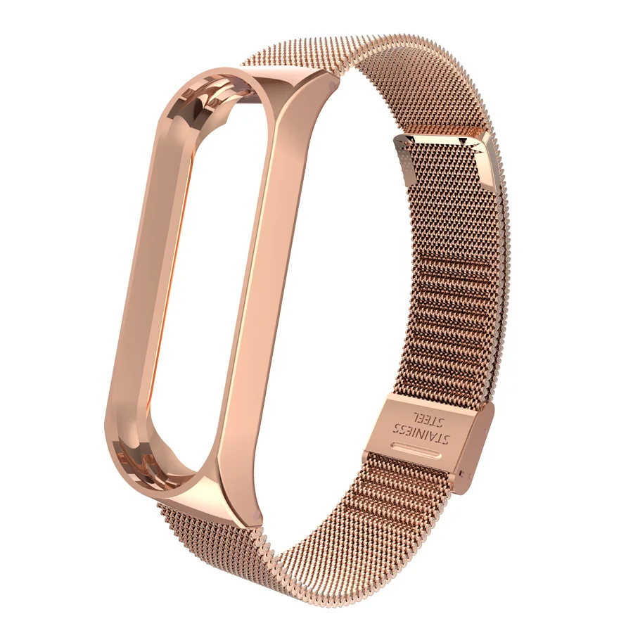 Rose Gold Для mi band 4 металлический ремешок для браслета Xiaomi mi Band 4 Безвинтовой mi Band 4 браслет mi Band Smart mi band 4 Сталь - Цвет: Rose Gold