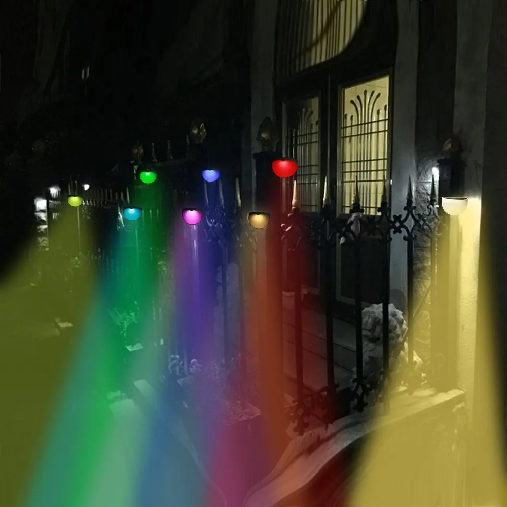4 шт./лот солнечные садовые светильники RGB на забор наружные водонепроницаемые