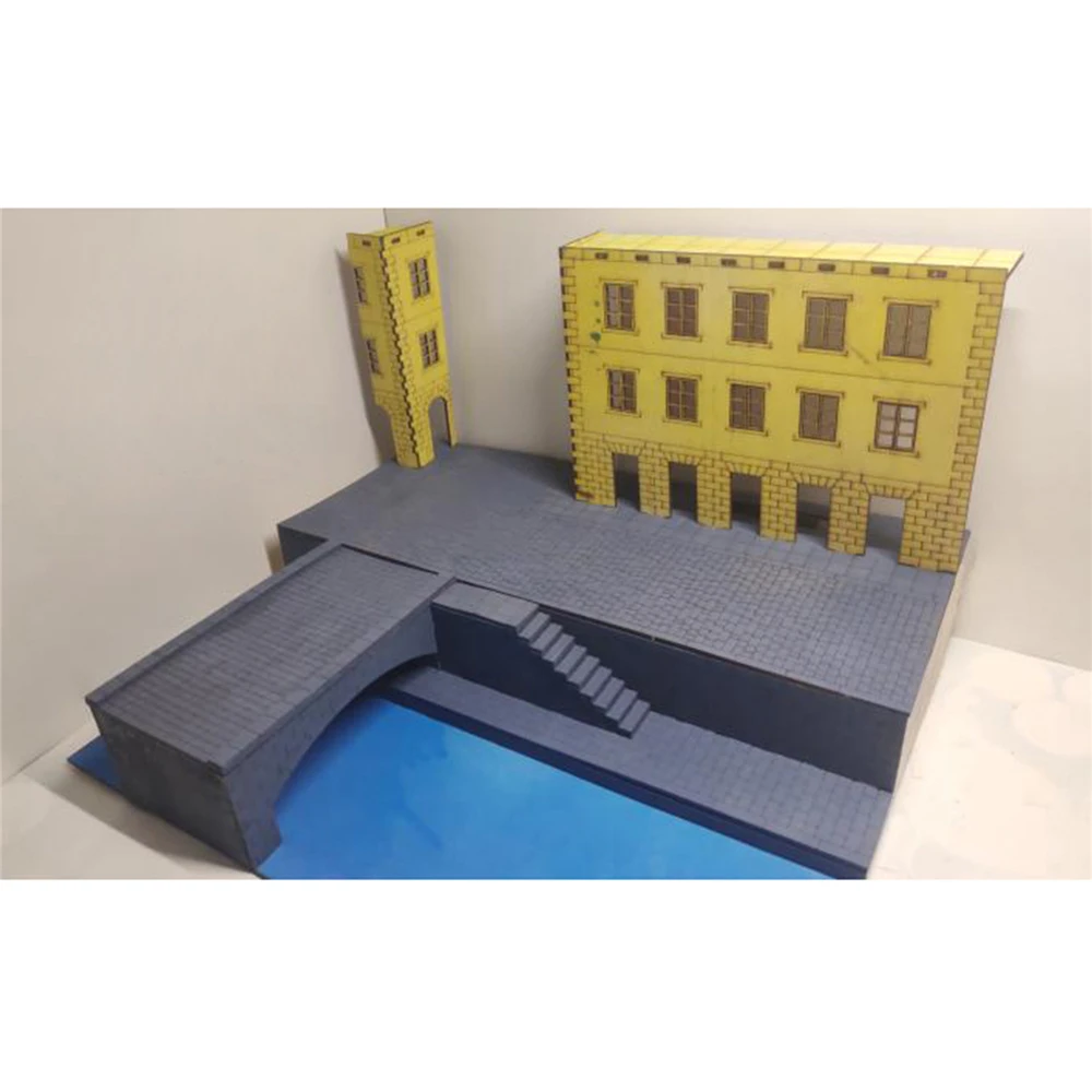 Масштаб 1/72 DIY европейский городской танк модель боевых сцен деревянная сборка
