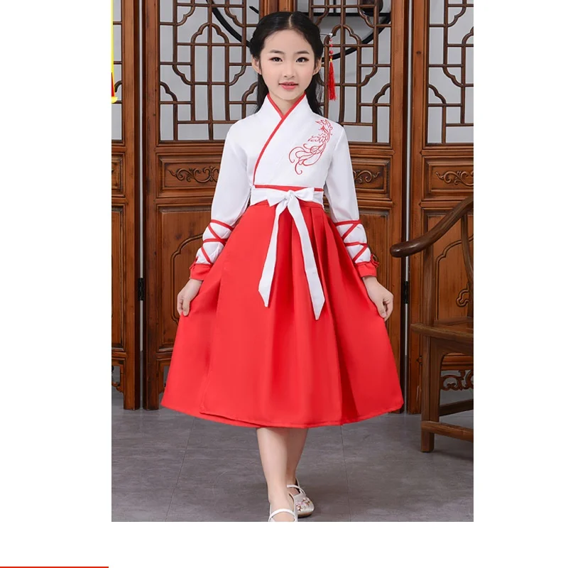 Hanfu костюмы для мальчиков и девочек в китайском стиле Детская школьная одежда