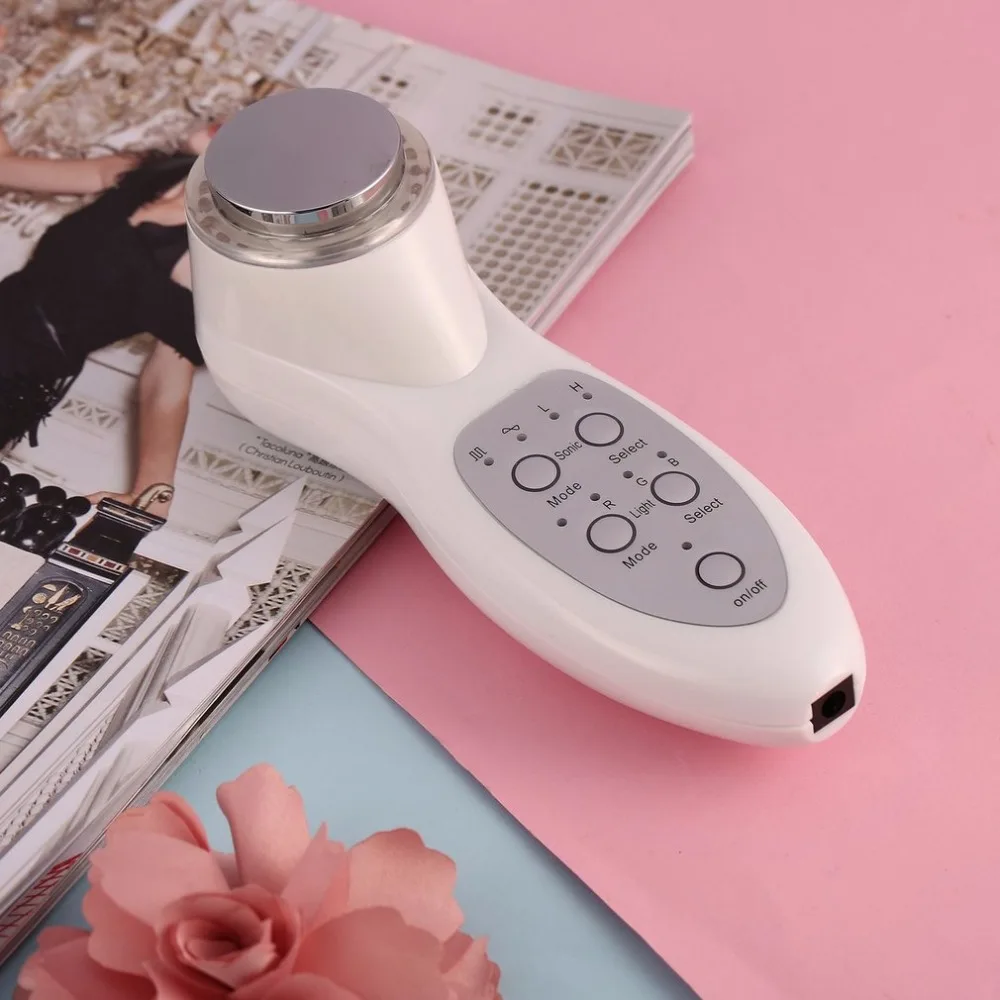 7 цветов режим RGB светодиодный свет ультразвуковая красота прибор для кожи лица