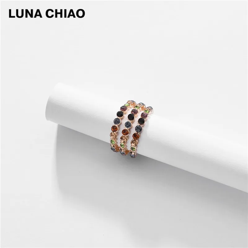 Мини-серьги LUNA CHIAO трехслойные складные серьги-манжеты с кристаллами модные