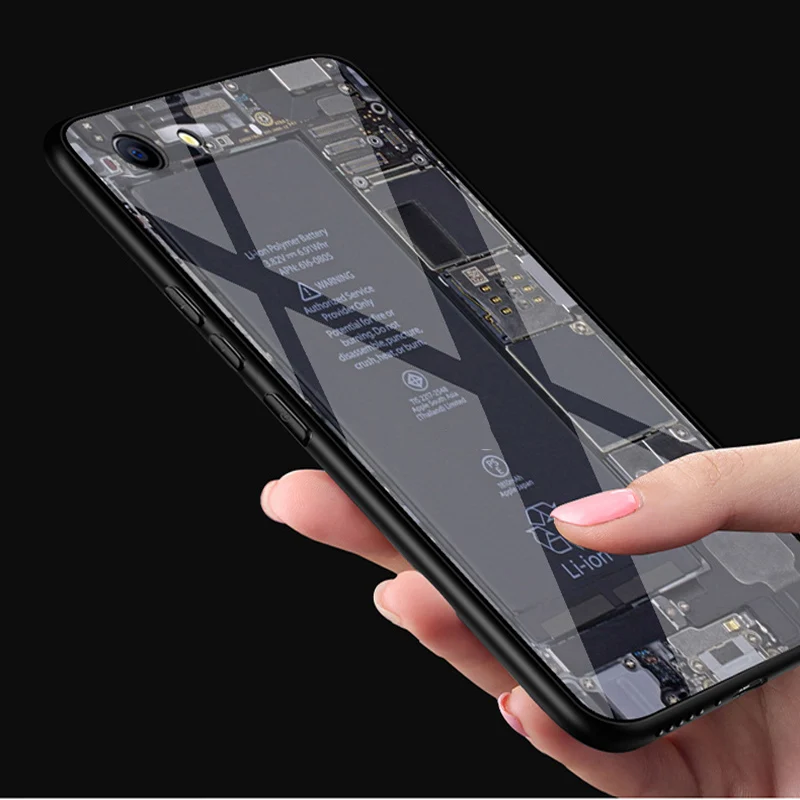 Роскошные Ретро Мультфильм закаленное Стекло задняя крышка для OPPO F7 Защитные