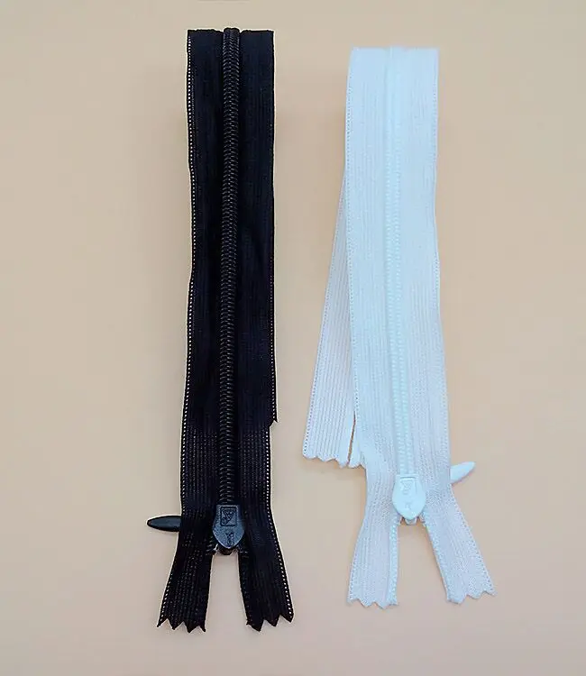 

2pcs 60cm Black and white Nylon invisible Zipper Tailor Sewing Tools Garment Accessories Wholesale