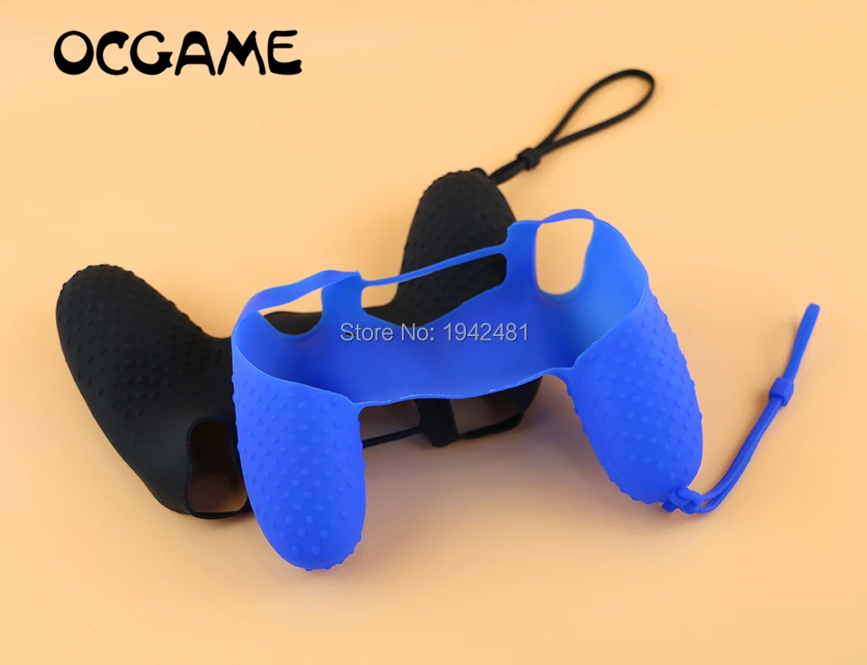 

OCGAME 20pcs/lot multi-color wireless Silicone Soft Protective Case With Wrist strap hand strap for ps4