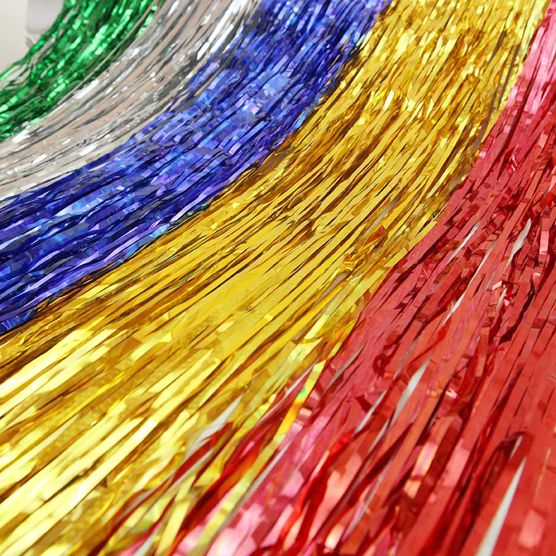 Новинка 90 см Золотая фольга бахрома занавеска мишура блестящая для вечеринки