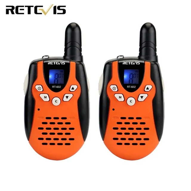 2 шт. Детские Walkie Talkie ЕС плагин для детей Retevis RT602 0,5 Вт PMR 8/22CH PTT фонарик Перезаряжаемые Батарея мини 2Way радио
