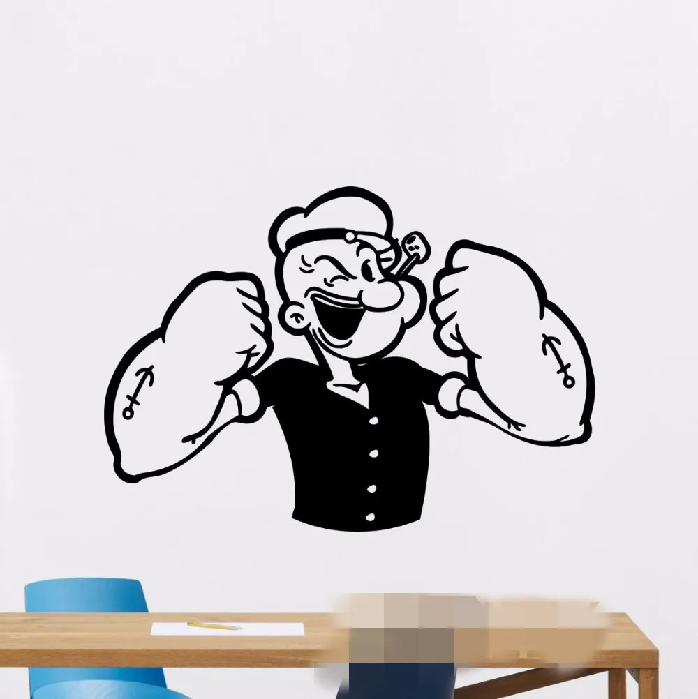 Бесплатная доставка виниловые наклейки Popeye The Sailor Ретро с персонажами из