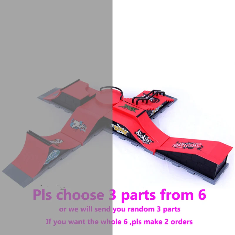 

Free Shipping Model Half-Six-in-one(3pcs) Mini Ramp Finger Skateboard Park/Skatepark Tech-Deck Skate Park Includes 3Finger Board