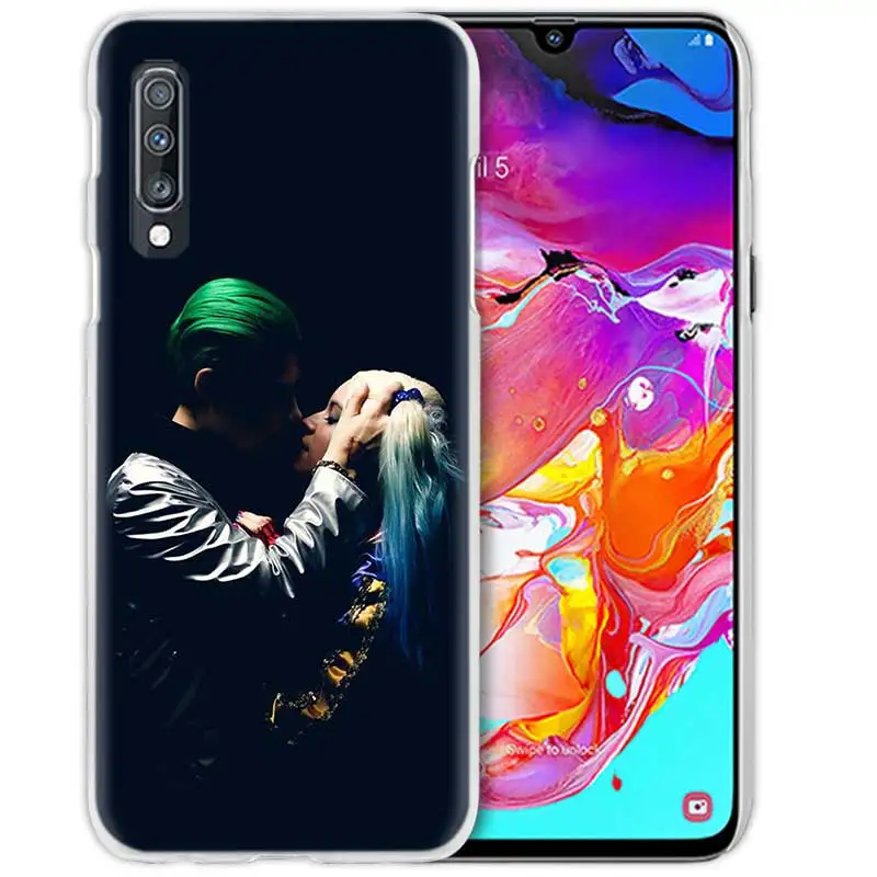 01 С принтами "отряд самоубийц", "чехол для samsung Galaxy A50 A70 A20e A40 A30 A20 A10 A8 A6 плюс A9 A7 жесткий прозрачный чехол из ПК для телефона в стиле «Джокер» Harley - Цвет: 01