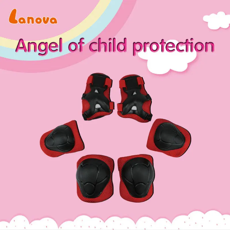 LANOVA 6 шт./компл. наколенники для детей налокотники напульсник велосипедный