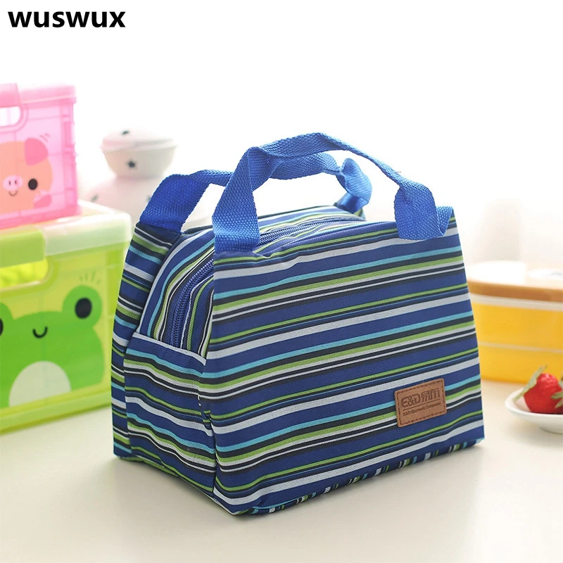 Новая модная мультяшная полосатая портативная детская изолированная сумка для