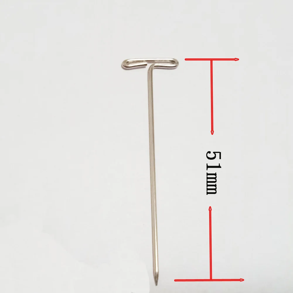 100 шт. T-PINS(51 мм) для парика на пене Т-образная игла бразильский манекен тип головы Шитье