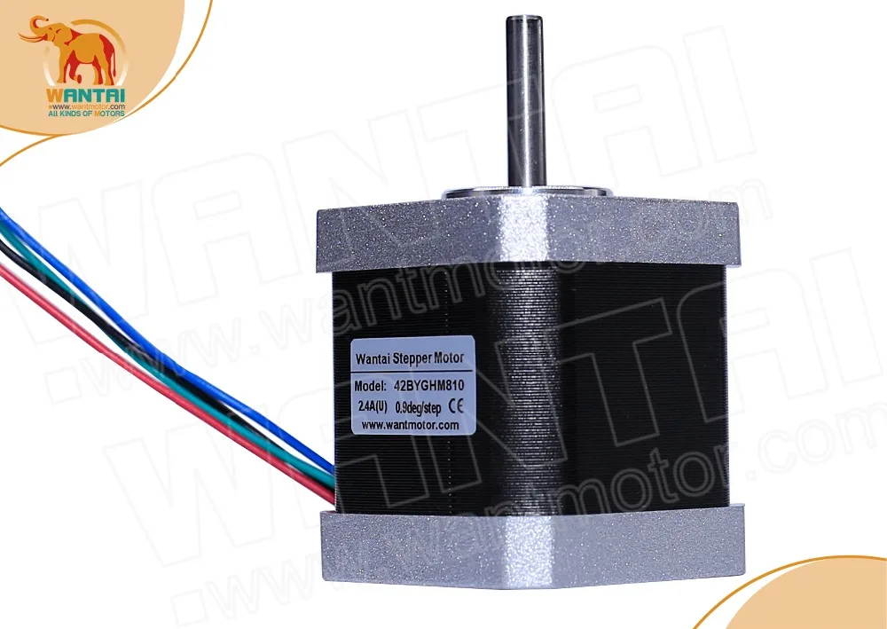 

4-Leads Nema 17 Stepper Motor 4200g.cm,2.4A,0.9degree,5mm shaft , 2phases CNC of wantai 3D Reprap Printer Makerbot 42BYGHM810