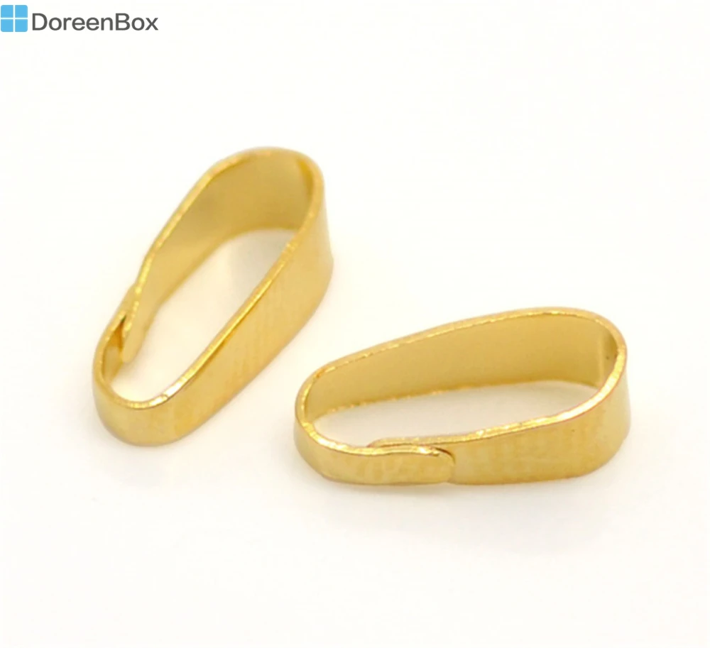Doreen Box Прекрасный Золотой цвет зажим под залог 11x4 мм (3/8 &quotx1/8&quot) продается в