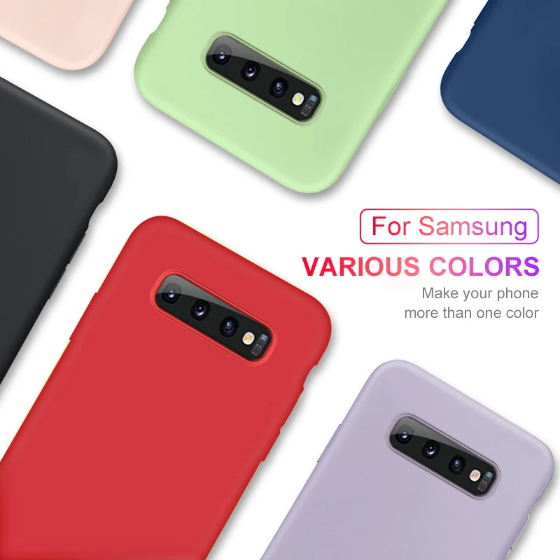 Роскошный жидкий силиконовый чехол для samsung Galaxy s10 plus s10E a50 a40 a70 a30 a10 m10 m20 яркие