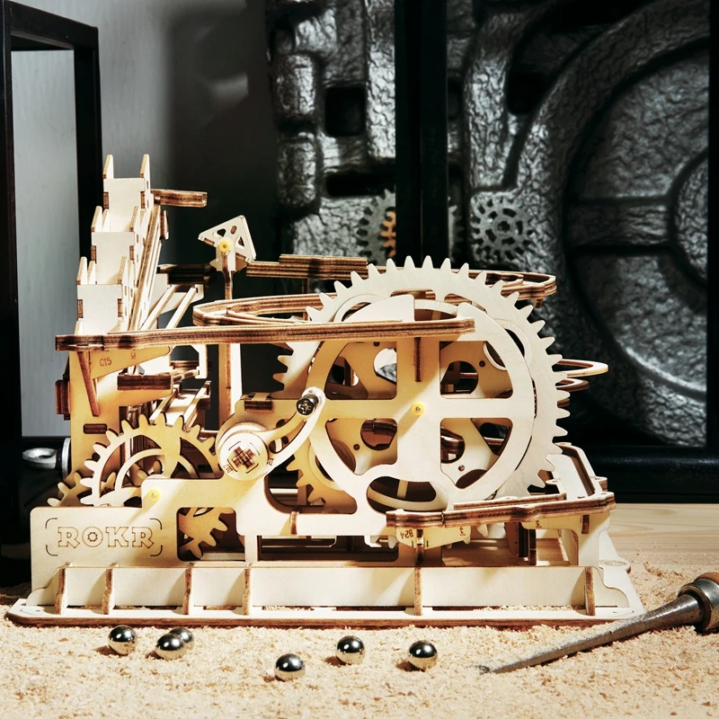 Новый Robotime дропшиппинг Marble Run игра Сделай Сам водяные колеса деревянная модель