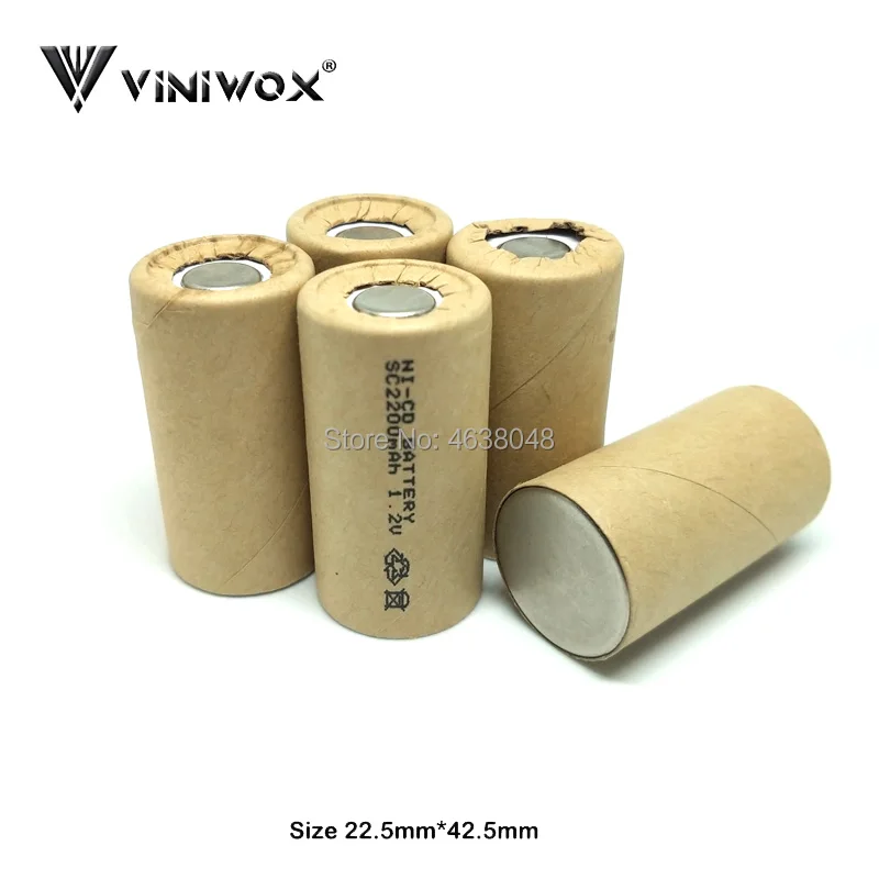 Электрические батареи 1,2 V SC 2200mAh Ni-CD аккумуляторная батарея Электроинструмент батареи Subc ячейки DIY до 7,2 V 9,6 V 12V аккумуляторные блоки