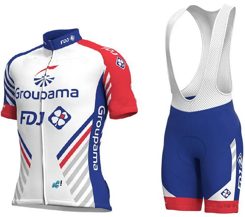 2018 г. GROUPAMA FDJ PRO TEAM велосипедная Джерси с коротким рукавом летняя одежда для