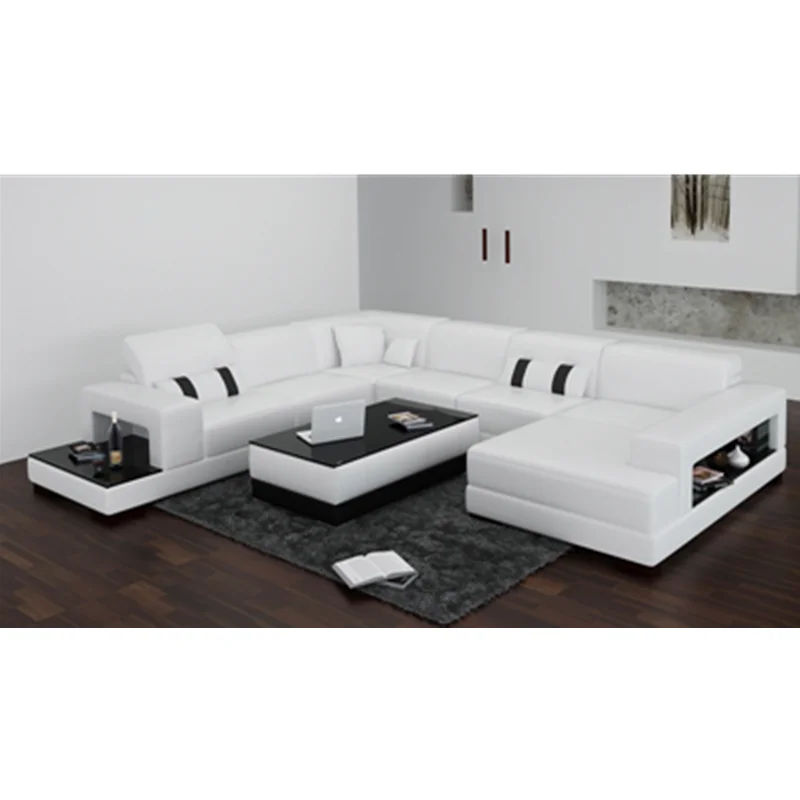 Новейший Современный итальянский кожаный диван мебель для дома гостиной набор