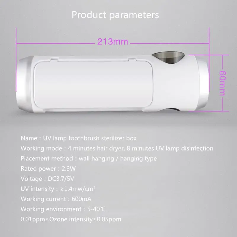 

USB Charging UV Light Ultraviolet Tooth brush Sanitizer Toothbrush Holder Automatic Toothpaste Squeezers Dispenser Home Bathroom