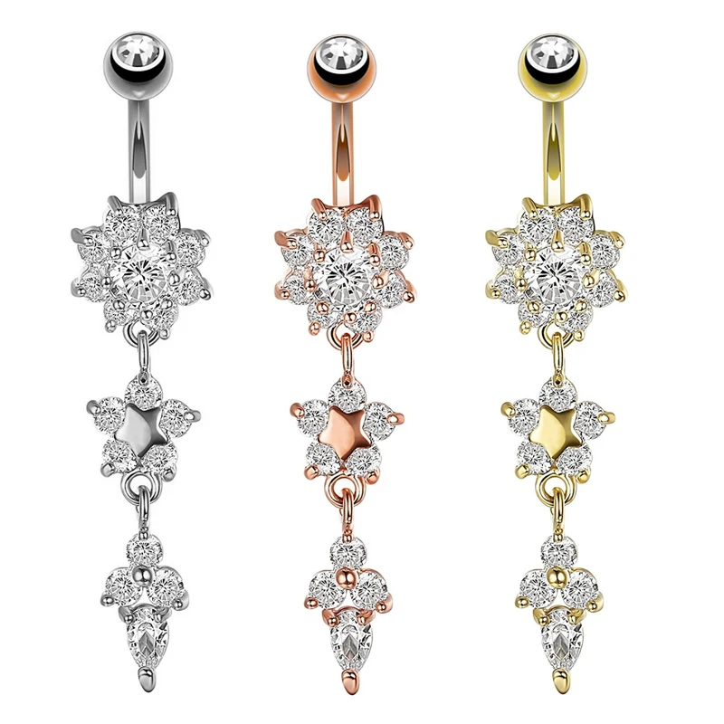 Женское кольцо для живота из хирургической стали|body jewelry|belly ringssurgical steel belly ring |