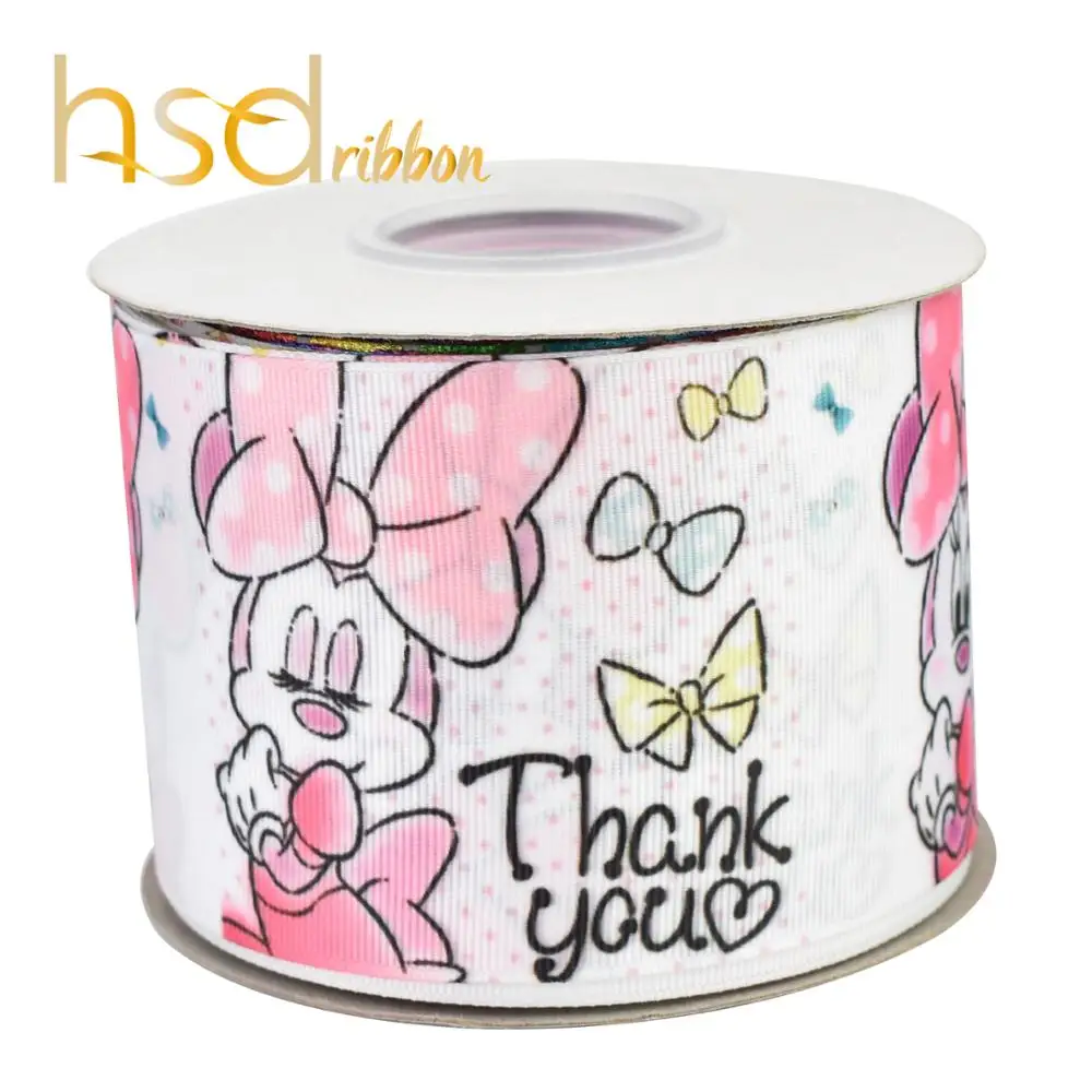 HSDRibbon 22 мм 38 мм 50 мм 75 мм Печатные HT Grosgrain ленты 50 ярдов/рулон