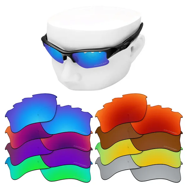 OOWLIT Anti-Scratch Replacement Lenses for-Oakley Flak Jacket XLJ Vented Etched Polarized Sunglasses