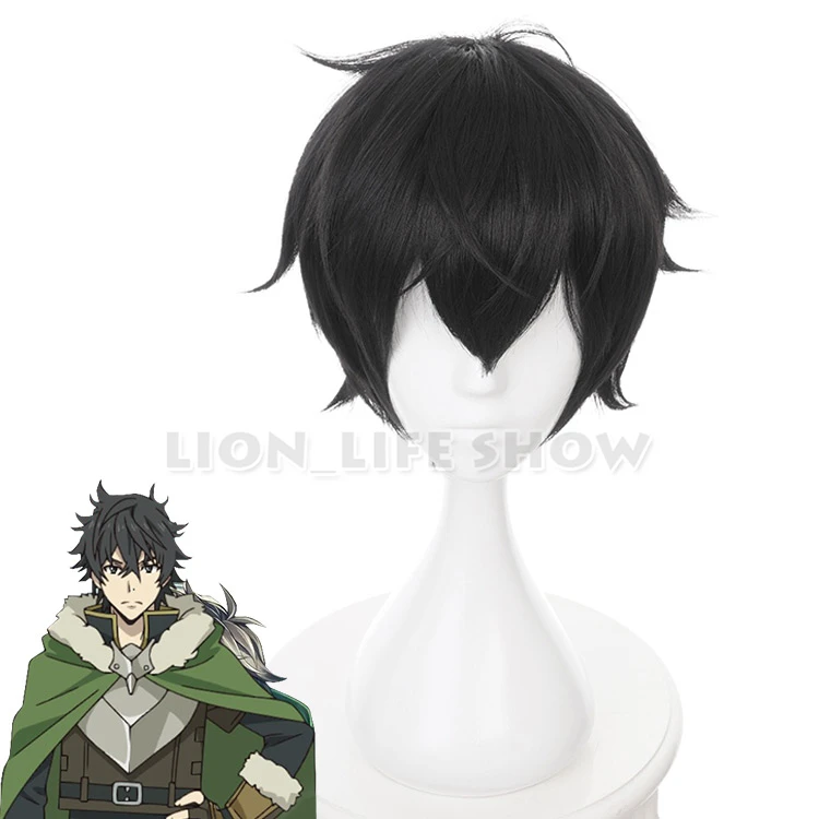 Парик из черных коротких волос для косплея сериала The Rising of the Shield Hero Naofumi