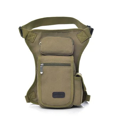 Khaki Холщовая поясная сумка для мужчин Muslera Militar Fanny Pack Belt Bum Heuptas Leg Heuptasje Bumbag Бедро Bolsa Cintura для живота LB04 - Цвет: Khaki