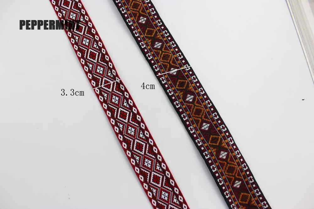 1Yard Ethnic Embroidery Ribbon Flower Lace Vintage webbing Boho Trimming DIY Clothes Bag Accessories Embroidered Fabric