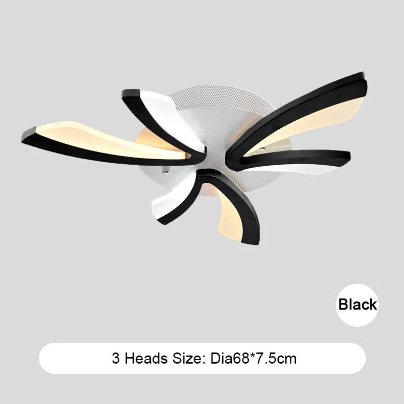 3 Heads Black Акриловая светодиодная люстра 220 В, атмосферные потолочные люстры, лампы для домашнего освещения, Светильники для гостиной, спальни, столовой - Lampshade Color: 3 Heads Black