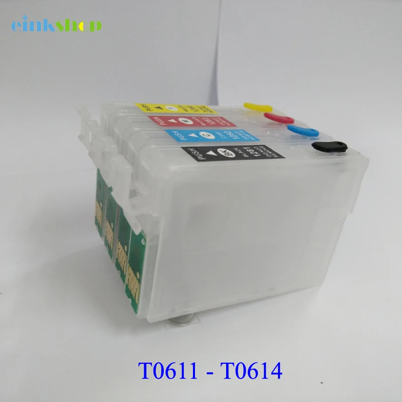 Einkshop 1 комплект T0611-T0614 многоразовые картриджи t0611 для epson stylus D88 DX3800 D68 DX3850 DX4800 DX4850
