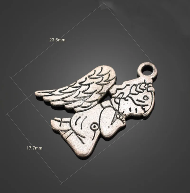 10 шт./лот античные серебряные подвески в стиле христианские молитвы и ангелочки