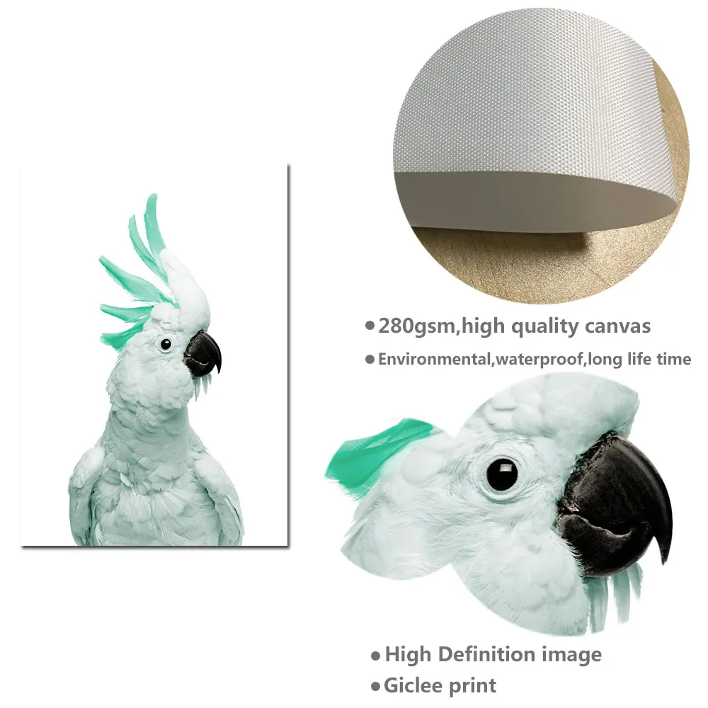 Настенный постер Cockatoo Leaf Old Gate распечатанный на холсте Раскрашивание в