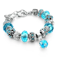 attractto blue crystal charm bracelets for women diy glass beads braceletsbangles pulseras designs jewelry bracelet sbr160010