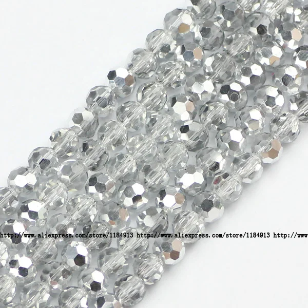 QZ614 Half silver JHNBY футбольные граненые Австрийские хрустальные бусины 50 шт 6 мм круглые сферические стеклянные шарики свободный браслет бижутерия ручной работы изготовление своими руками - Цвет: QZ614 Half silver