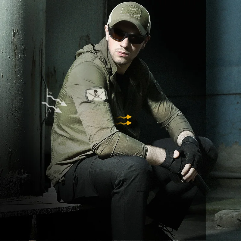 CQB Тонкая курта - ветровка тактическая летняя для рыбалки охоты и туризма.