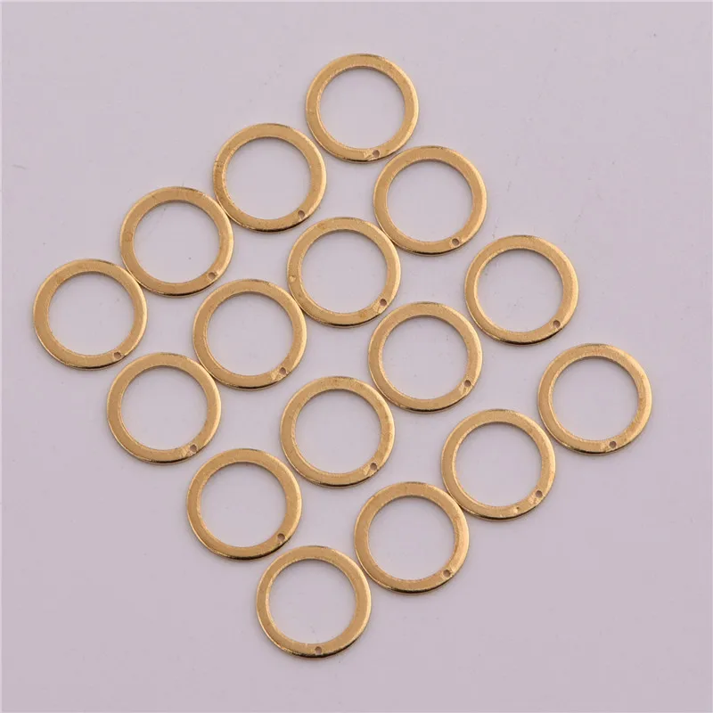 

50PCS 9.5mm Copper Material Hollow Circle Charm Circle shape Disc Pendant for Earring Necklace DIY Handmade Jewelry Making
