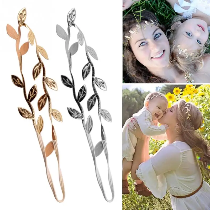 

Unisex Head Chain 1 Pair Women + Kid Girl Leaves Head Chain Jewelry Headband Head Piece Hair Decor Elastic Rope Adjustable