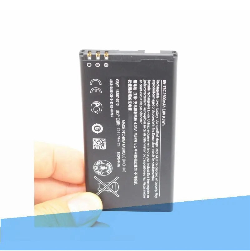 5 шт./лот 2500 мА/ч BV-T5C батарея чехлы-книжки для телефонов Microsoft Nokia Lumia 640 RM-1109 RM-1113 RM-1072