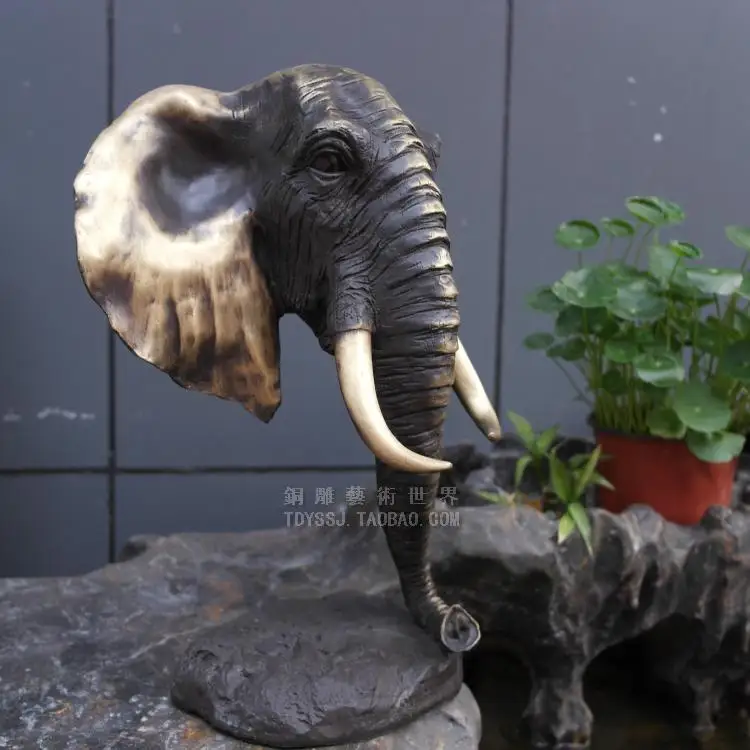 Медная скульптура УДАЧИ благоприятная искусство слон животные украшения для