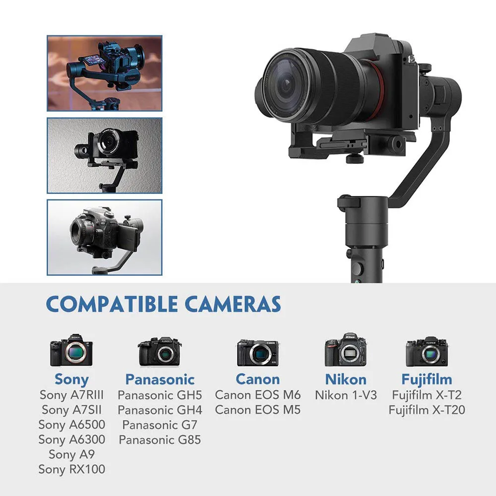 MOZA AirCross 3 осевой карданный стабилизатор для sony A7 A7S A7R II A9 A99 A6500 Panasonic GH4 GH5 G85 G9
