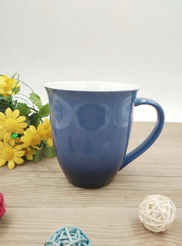 Gradient couple of foreign trade ceramic cup personalized mug tea blue pink 520ml | Дом и сад